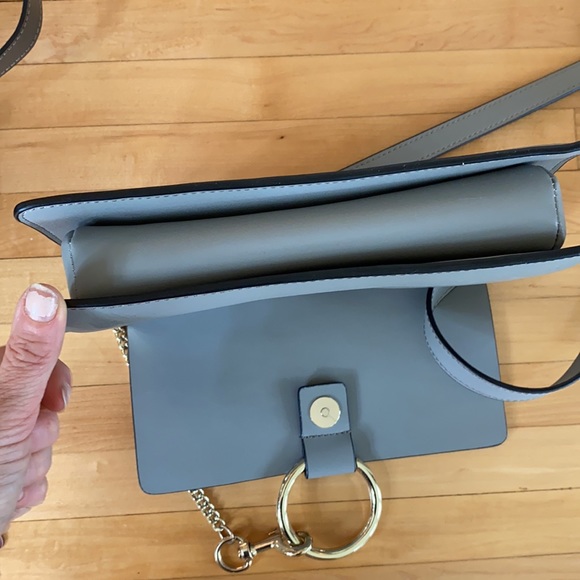 Gray suede bag circle closure designer inspired - Picture 11 of 12